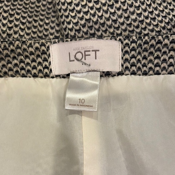 LOFT Black and Gold Mini A-line Skirt for Work - Picture 3 of 3